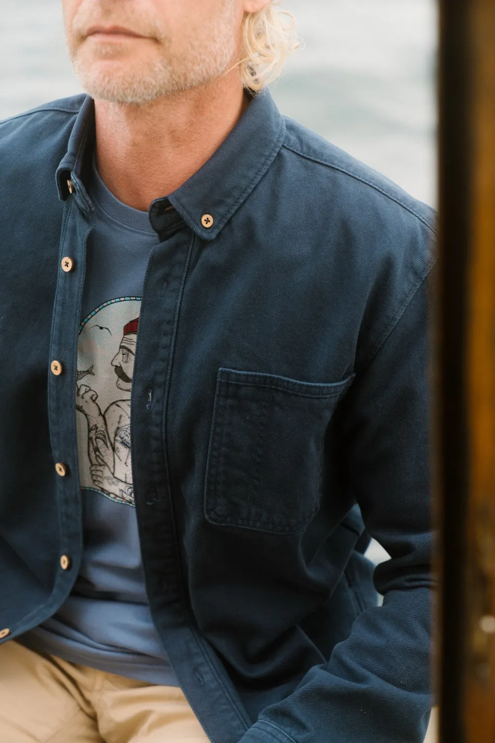 LAKOR Spork Overshirt Blueberry Hemdjacke Bio-Baumwolle
