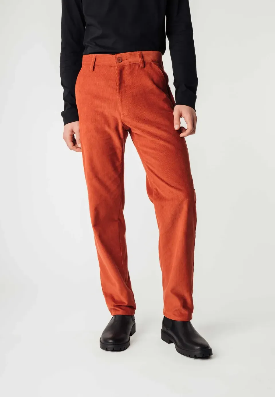 MELA JIVIN Cord Hose walnuss aus Bio-Baumwolle