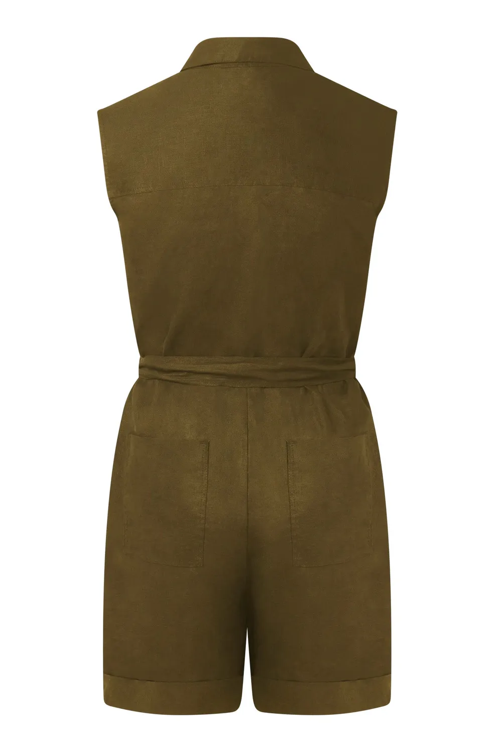 KOMODO SIENNA Playsuit Khaki EUR 42 Leinen-Baumwolle