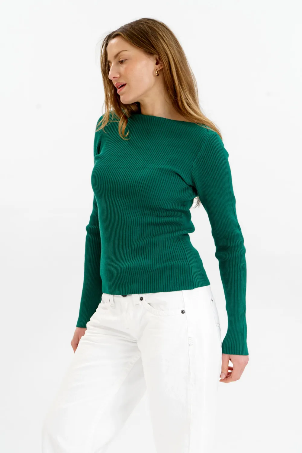 Komodo Wasabi Stricktop Grün Bio-Baumwolle Rippstrick