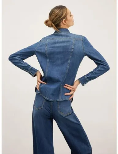 Motivi Denim Hemdbluse Stretch mittlere Waschung