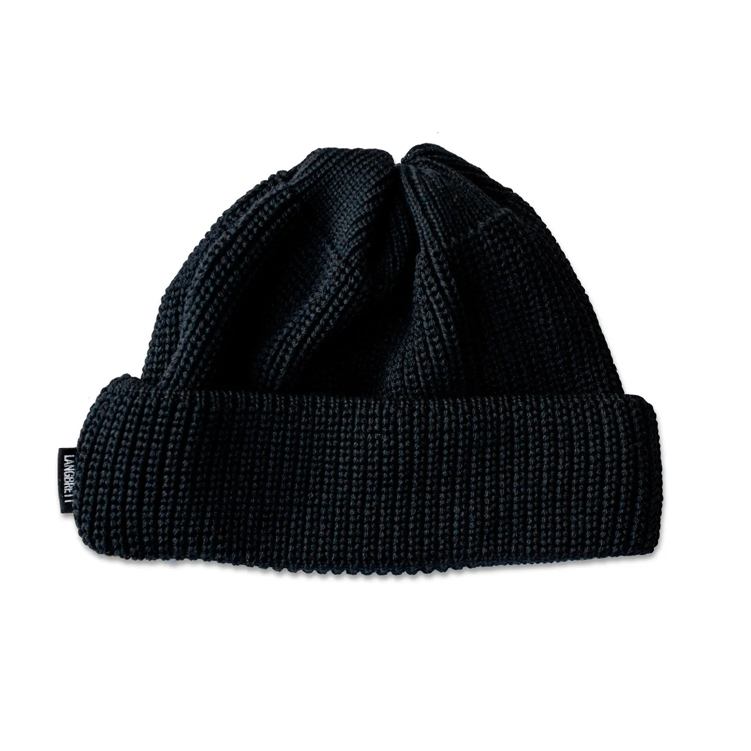 Langbrett Matrosen Beanie Bio-Merinowolle schwarz warm