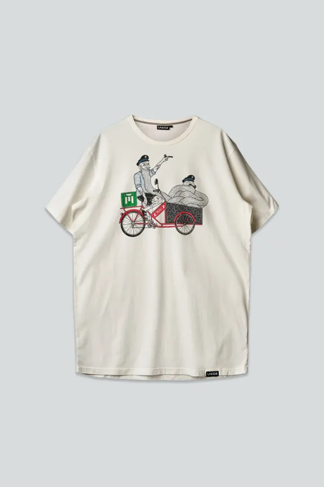 LAKOR Cargo Mopet T-Shirt Star White Bio-Baumwolle
