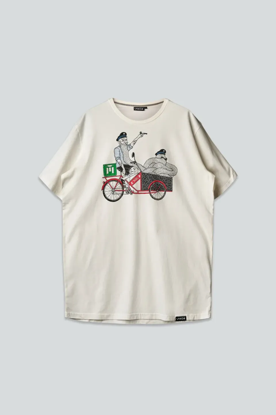LAKOR Cargo Mopet T-Shirt Star White Bio-Baumwolle