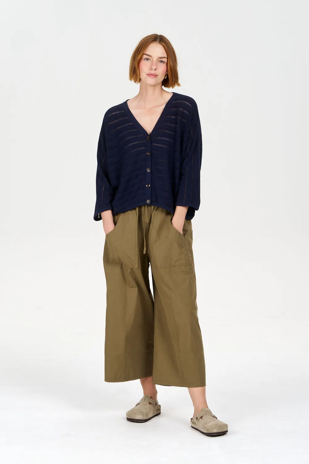 Komodo Mali Pullover Navy Fledermaus Ramie-Baumwolle