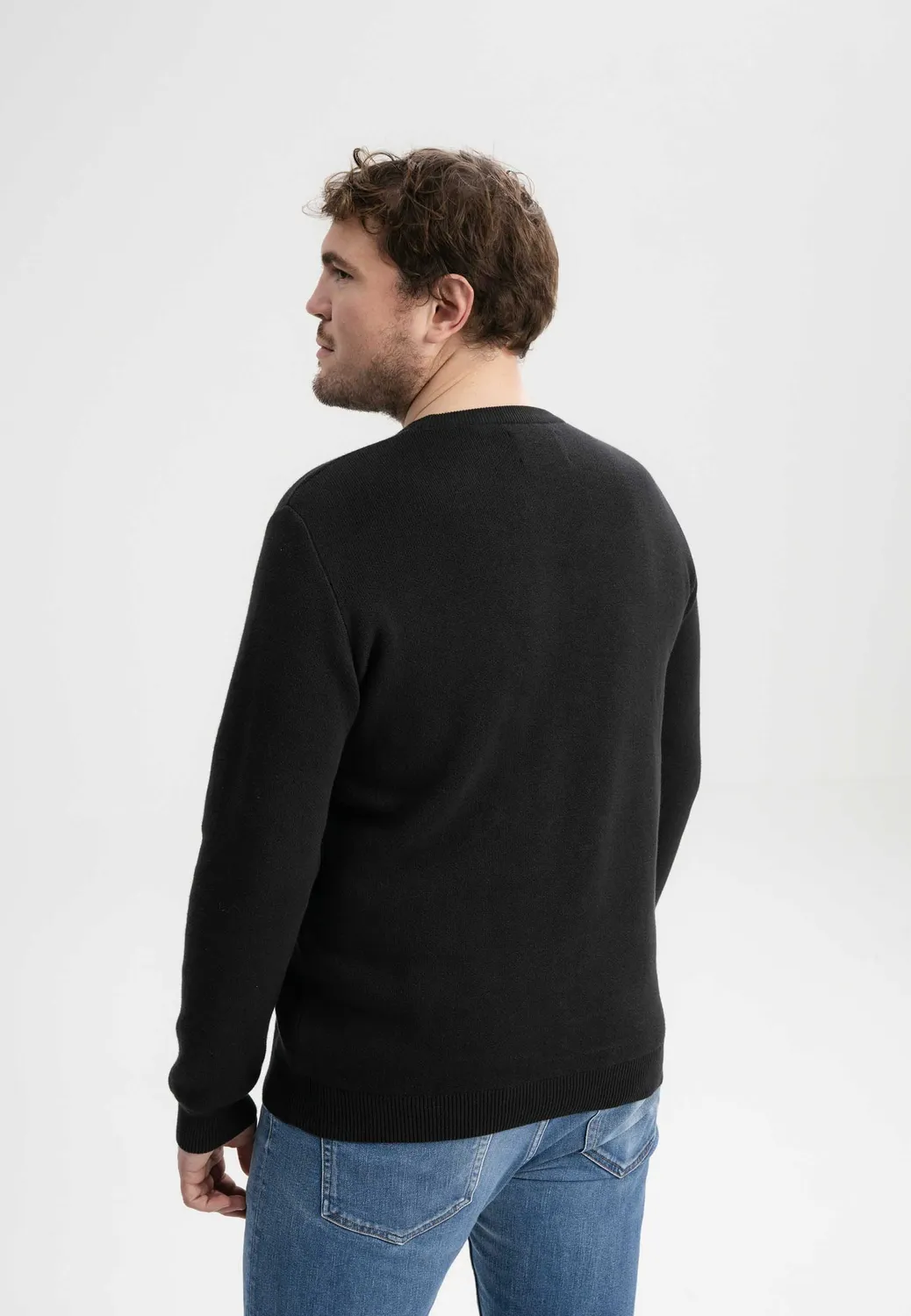 MELA MANAV Jacquard Strickpullover navy Größe M Baumwolle
