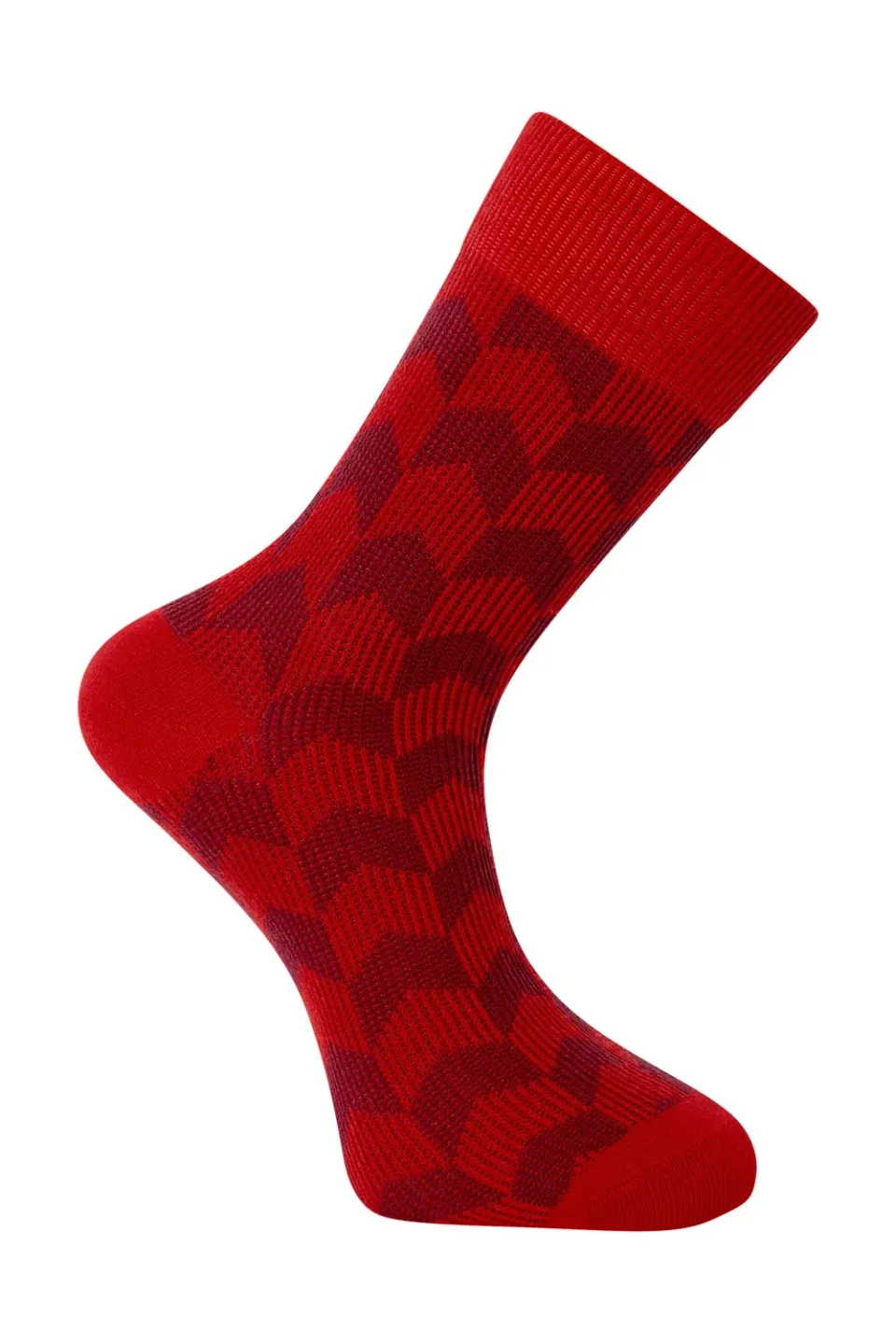 KOMODO CHEVRON Socken Rot Bio-Baumwolle 1 Paar