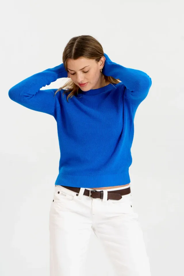 KOMODO FOG Pullover Blau Bio-Baumwolle Damen