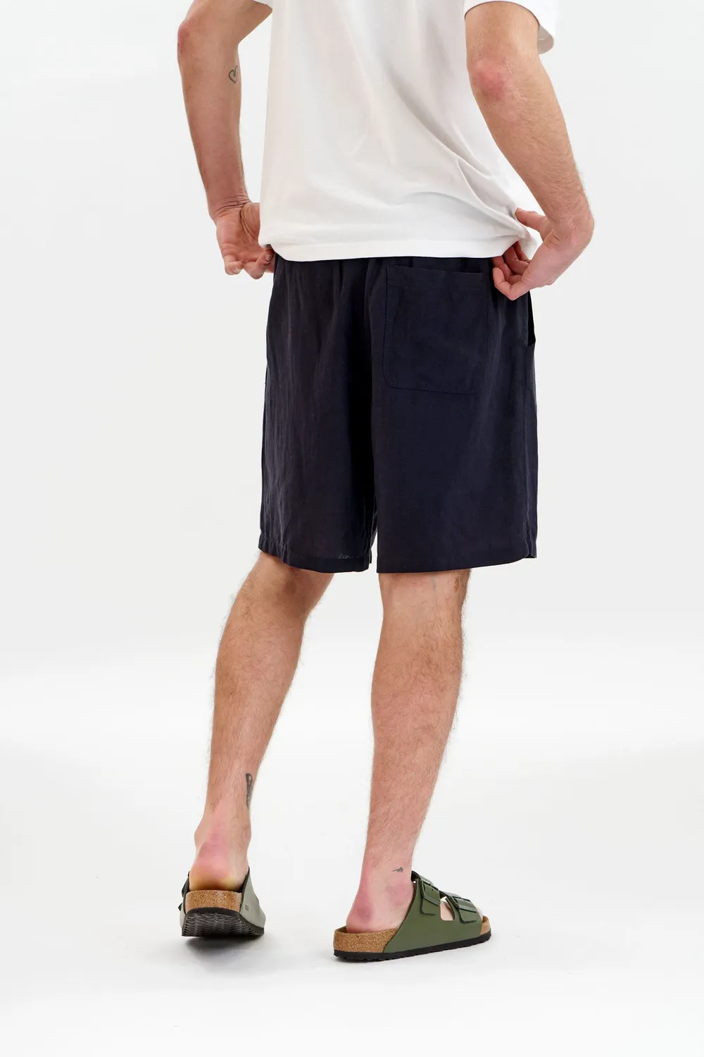 KOMODO JERRY Shorts Navy Tencel-Leinen