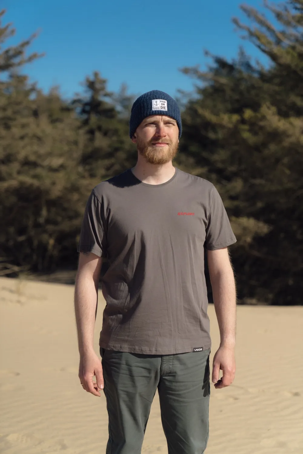 LAKOR Bear Burrito T-Shirt Morel Bio-Baumwolle
