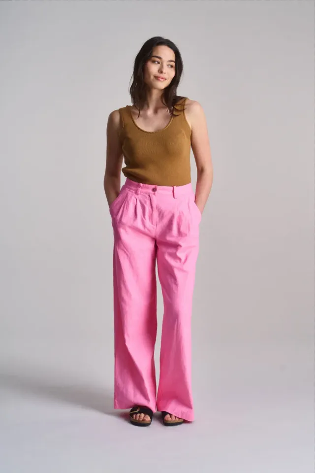 Komodo Lion Hose Pink Leinen Bio-Baumwolle