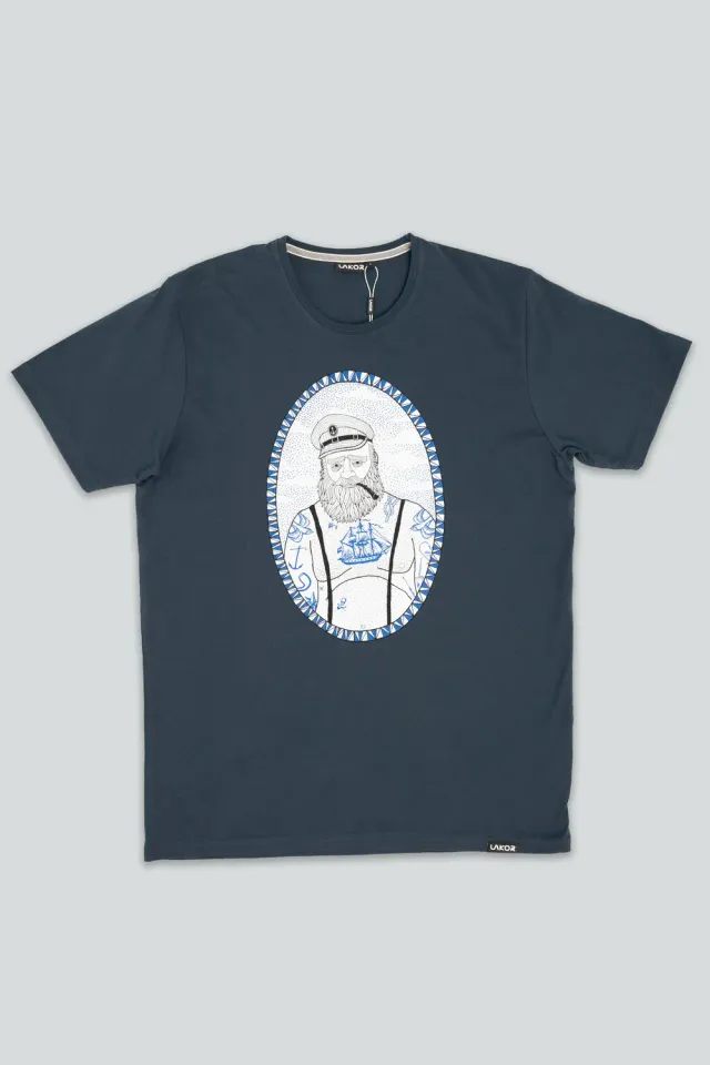 LAKOR Dad Bod Sailor T-Shirt Navy Recycling