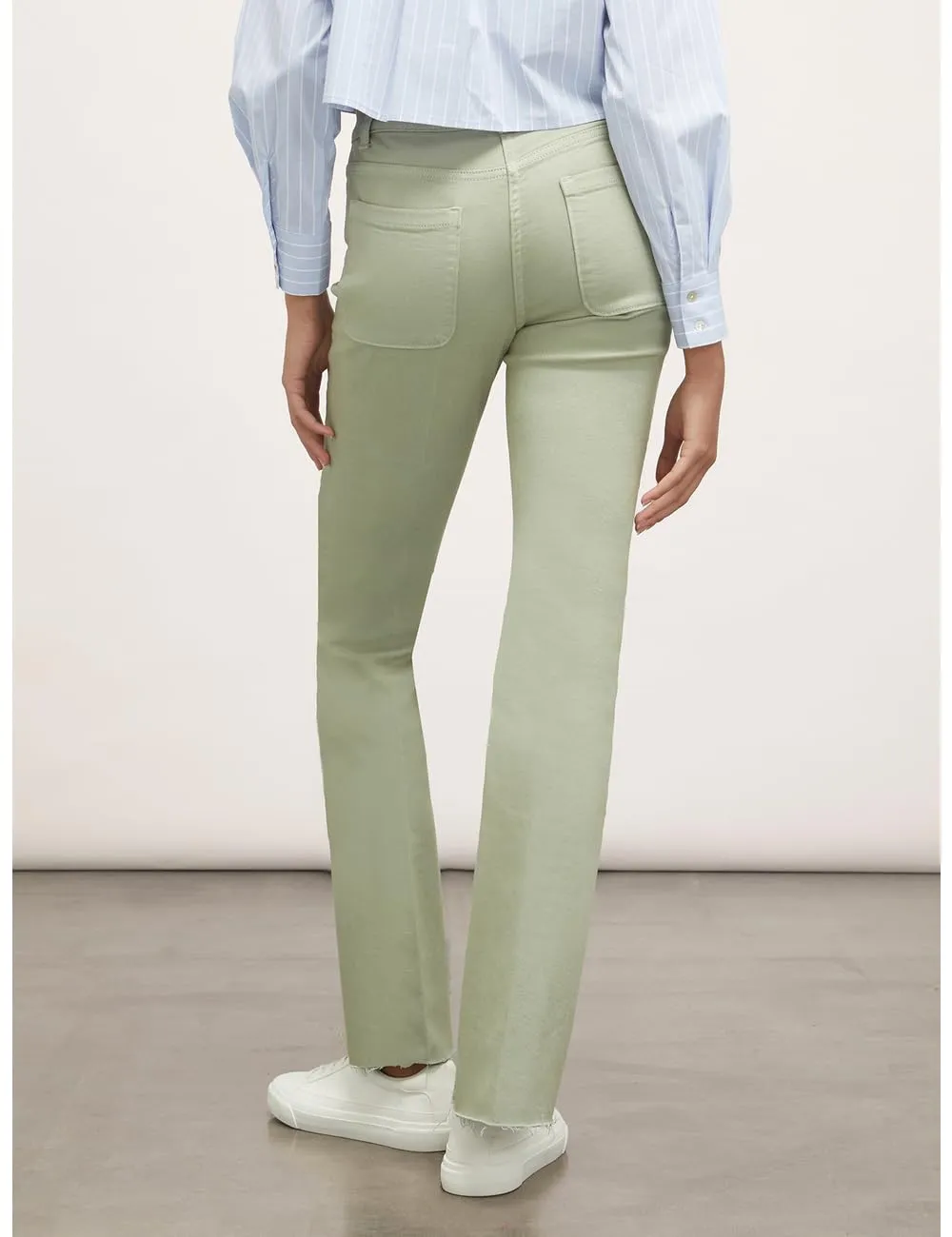 Motivi Flare-Hose Stretch-Baumwolle Fransensaum hohe Taille