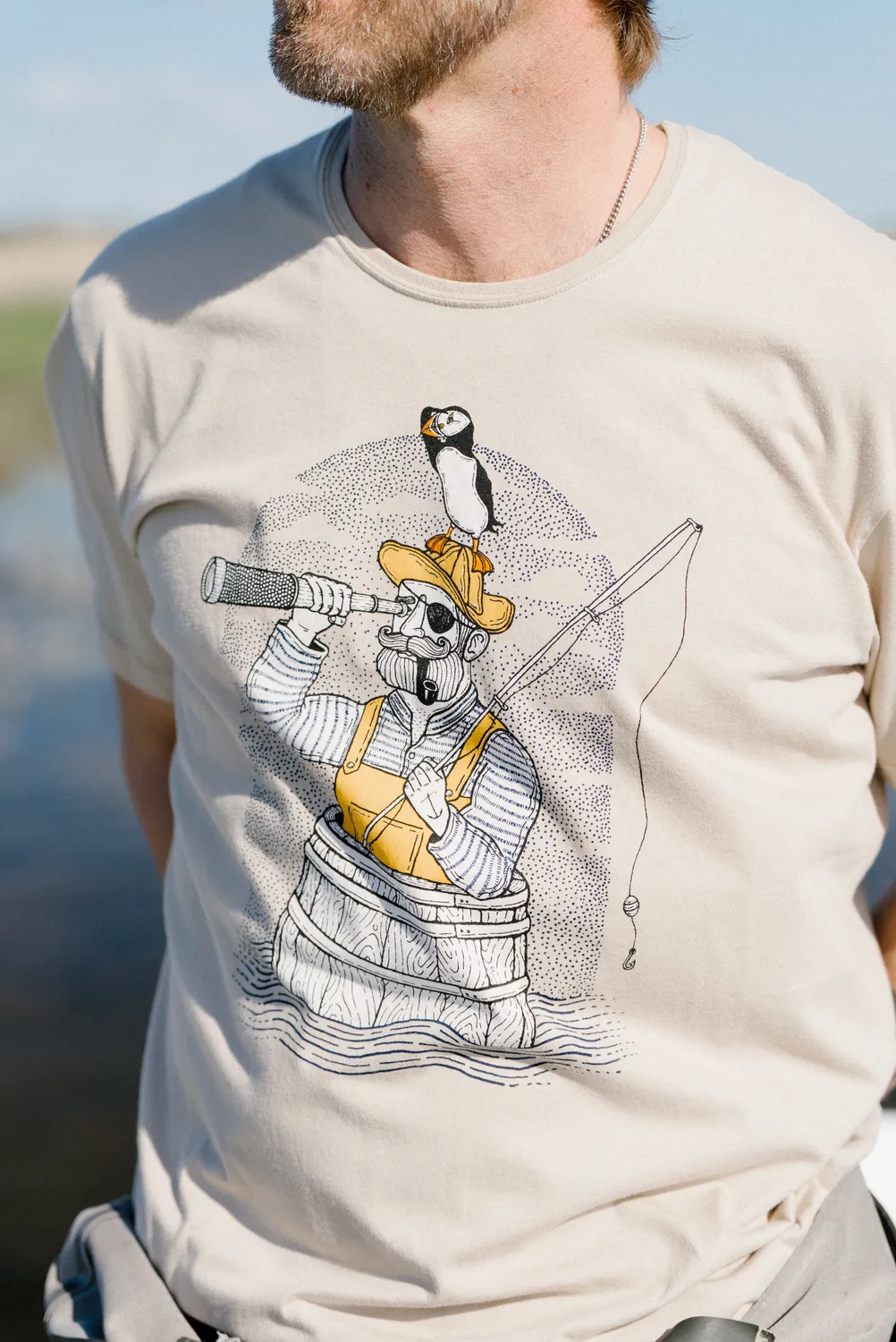 LAKOR Fishing In A Barrel T-Shirt White Pepper Bio