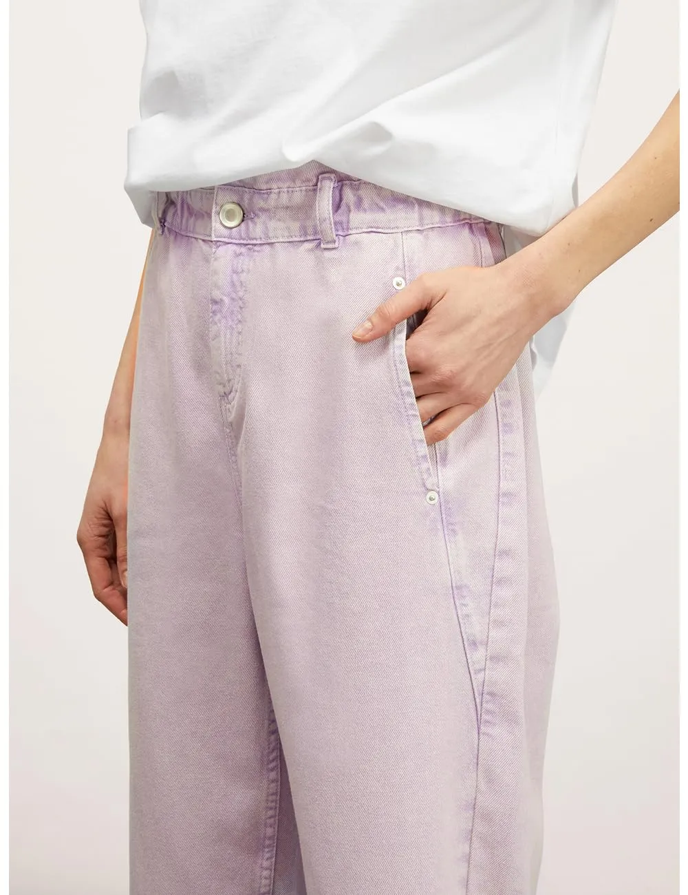 Motivi Paperbag-Jeans farbig Jeans hoher Bund Baumwolle