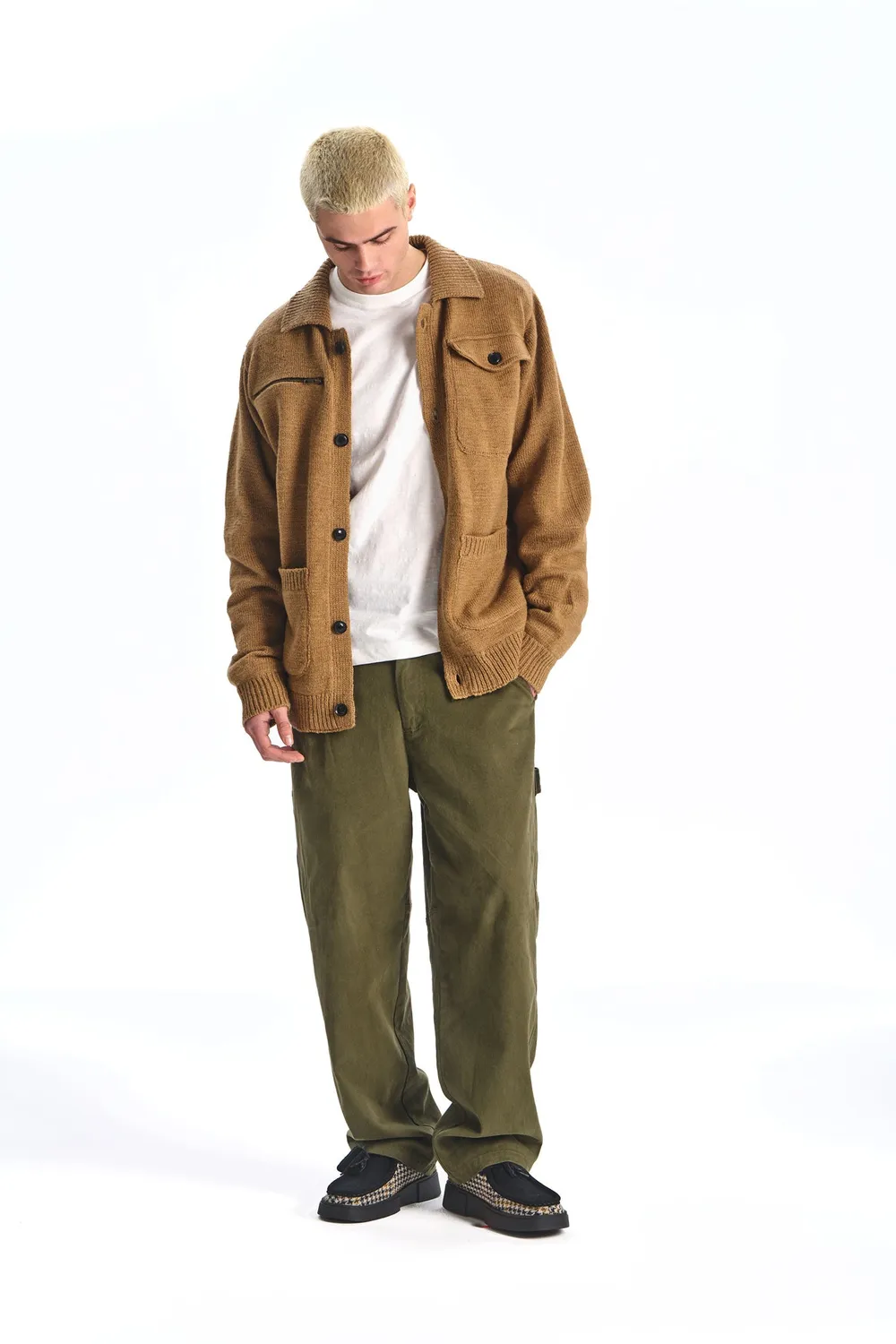 KOMODO WOLFIE Strickjacke Camel Herren Lambswool