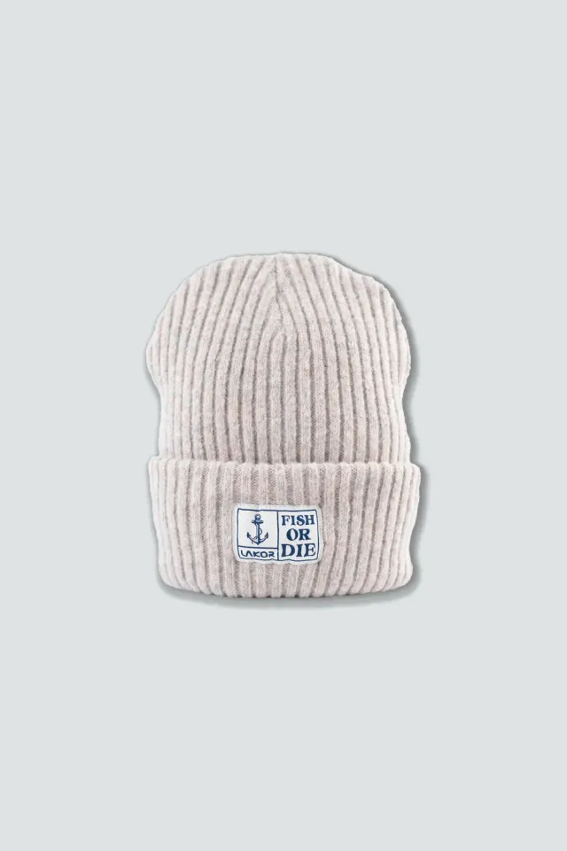 LAKOR Fish or Die Beanie sand Wolle Onesize