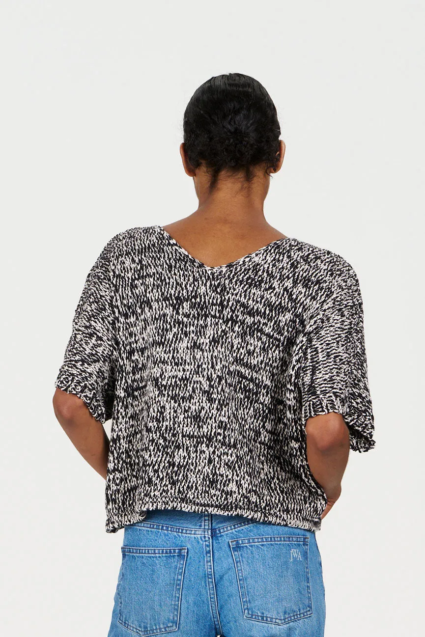 Komodo Teresa Pullover Damen Schwarz-Weiß Bio