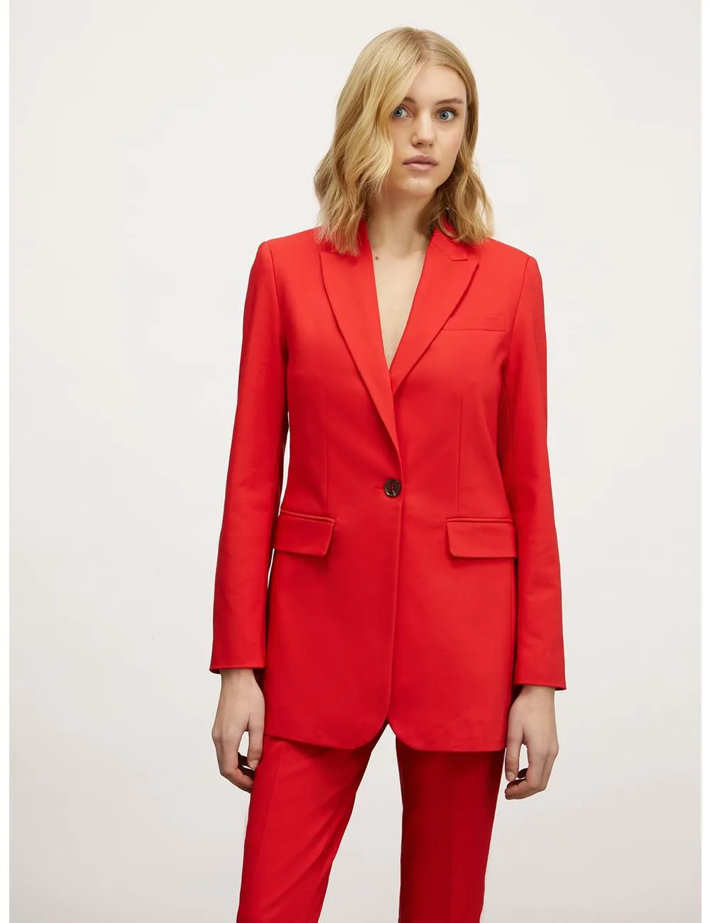 Motivi Einreihige Blazer-Jacke Baumwollmix