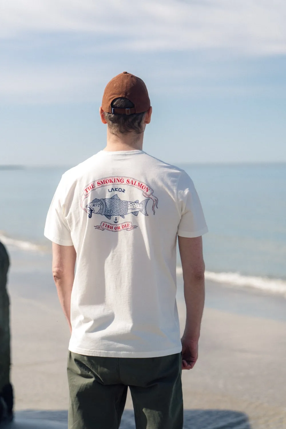 LAKOR The Smoking Salmon Back T-Shirt Star White Bio