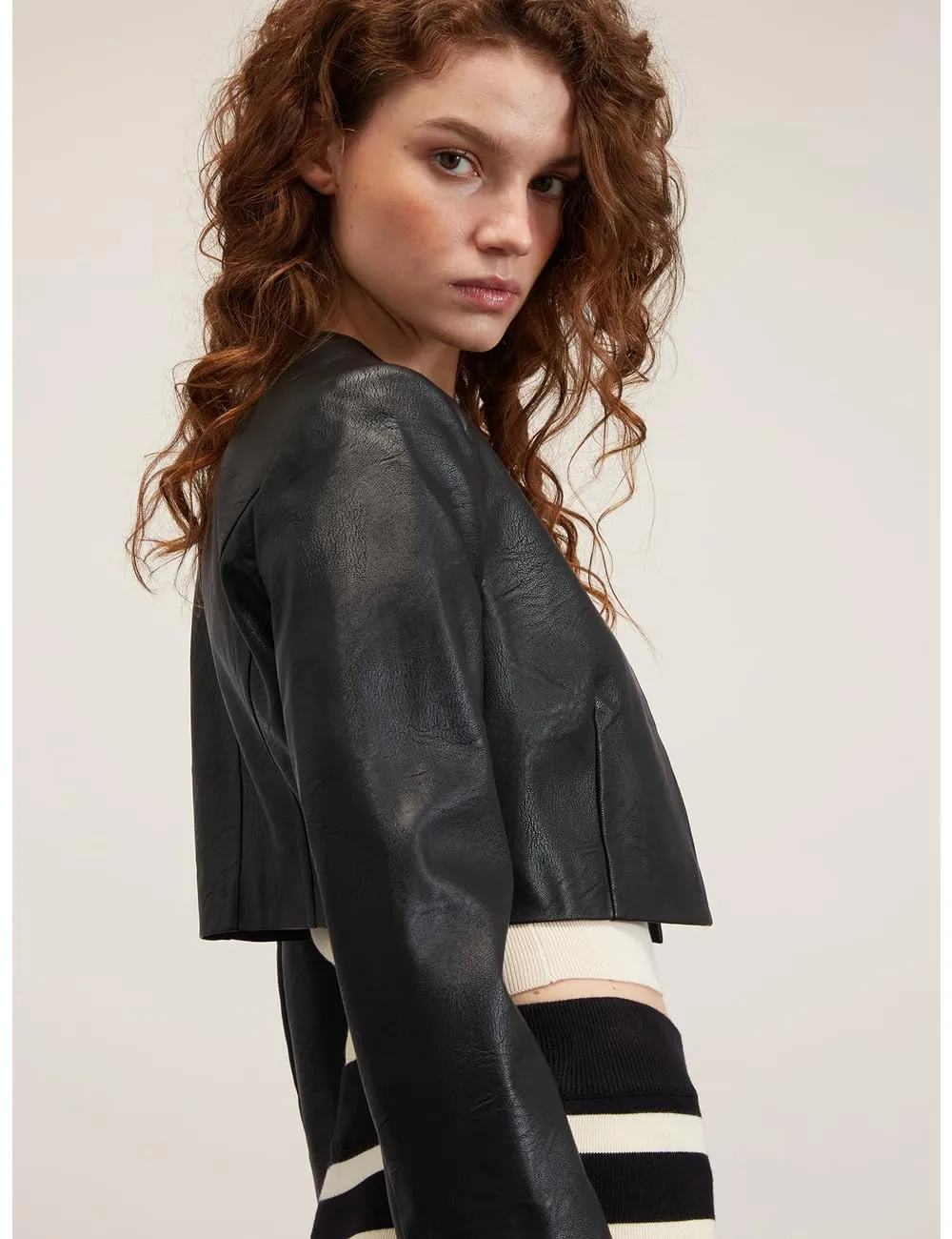 Motivi Bolero-Jacke beschichtet Dreiviertelarm