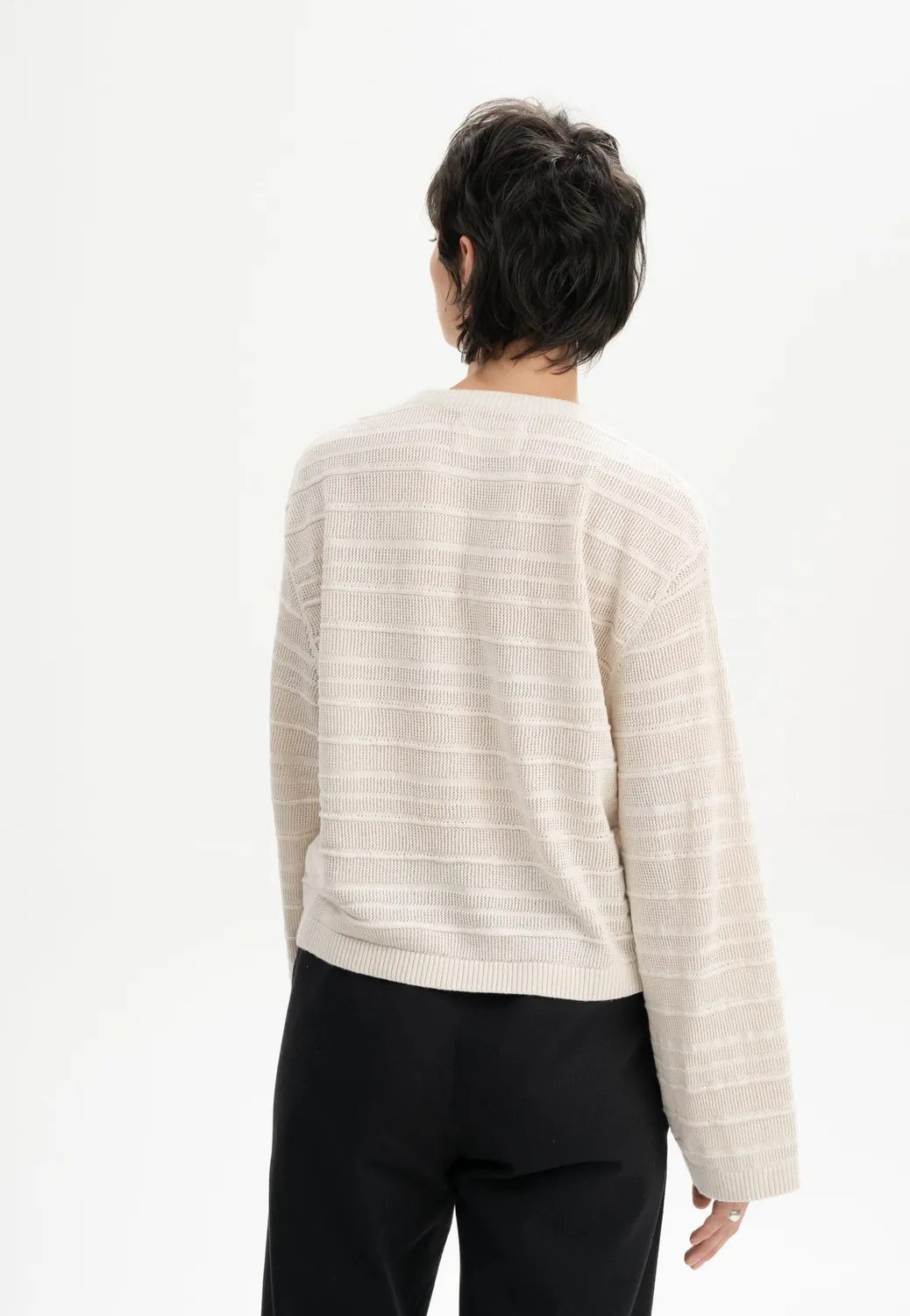 MELA Jalidi Strickpullover Bio-Baumwolle See-through