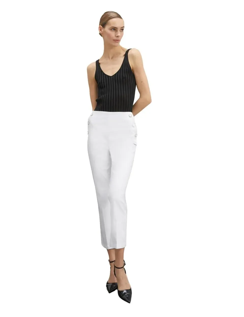 Motivi Kick-Flare-Hose mit Knopfmotiv Damen aus Baumwolle