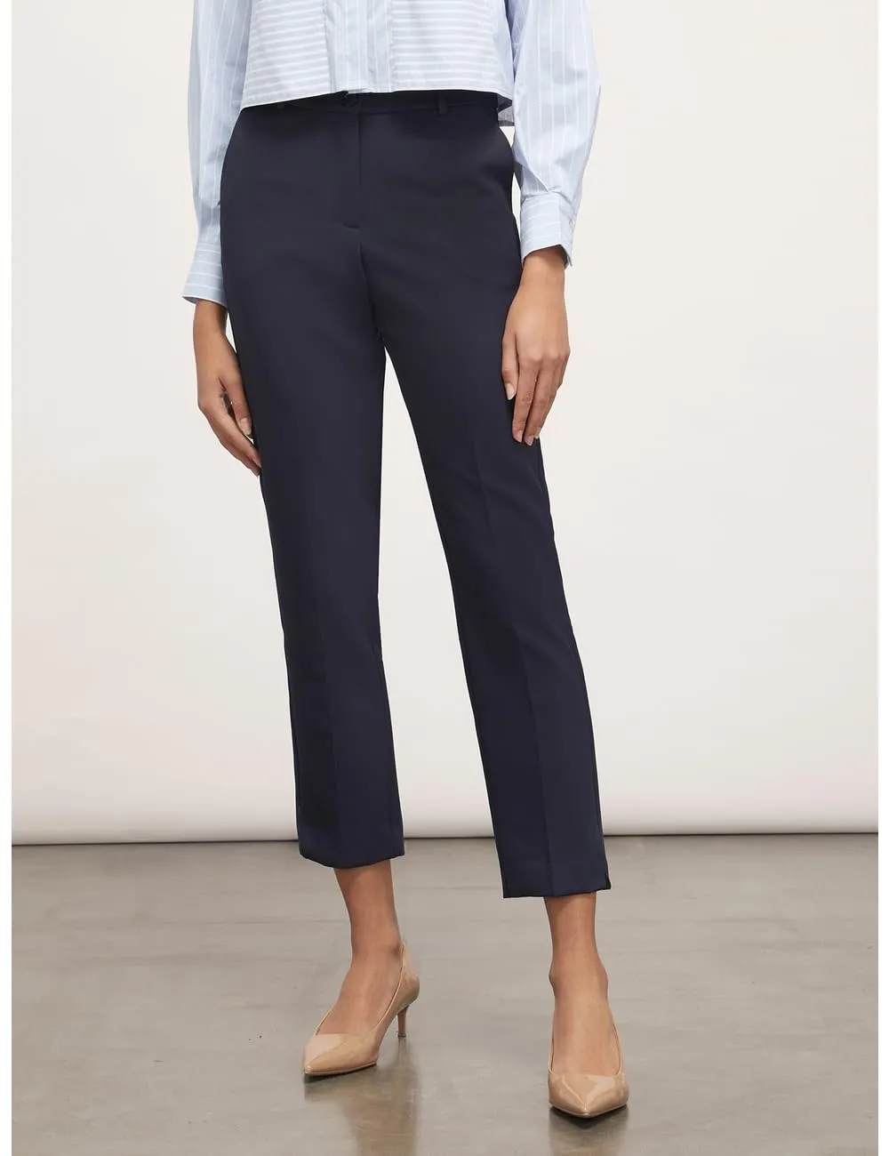 Motivi Spring Summer 24 Regular-Hose einfarbig Bügelfalte