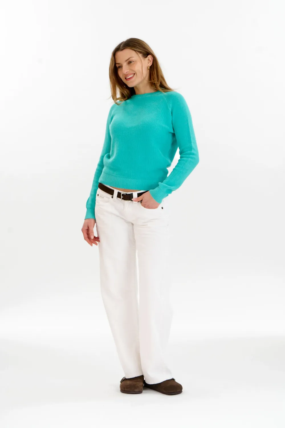 Komodo Fog Pullover Cyan Bio-Baumwolle Waffelstrick