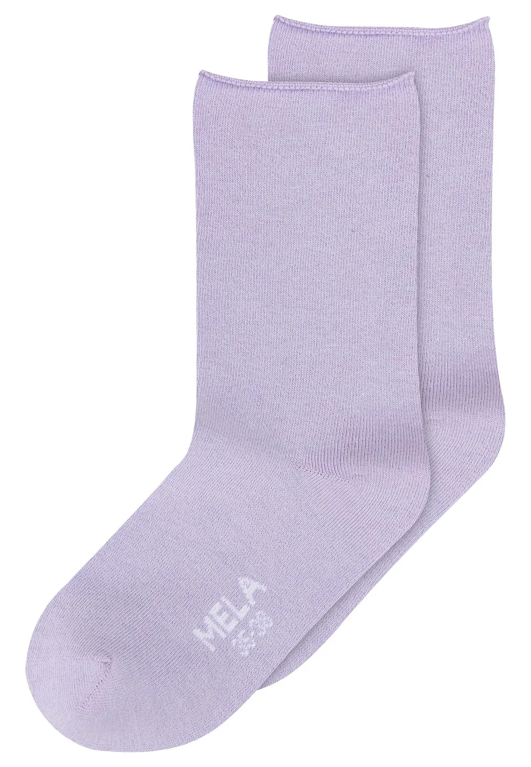 MELA Rollsaum Socken 2 Paare schwarz 39-42 aus Bio-Baumwolle
