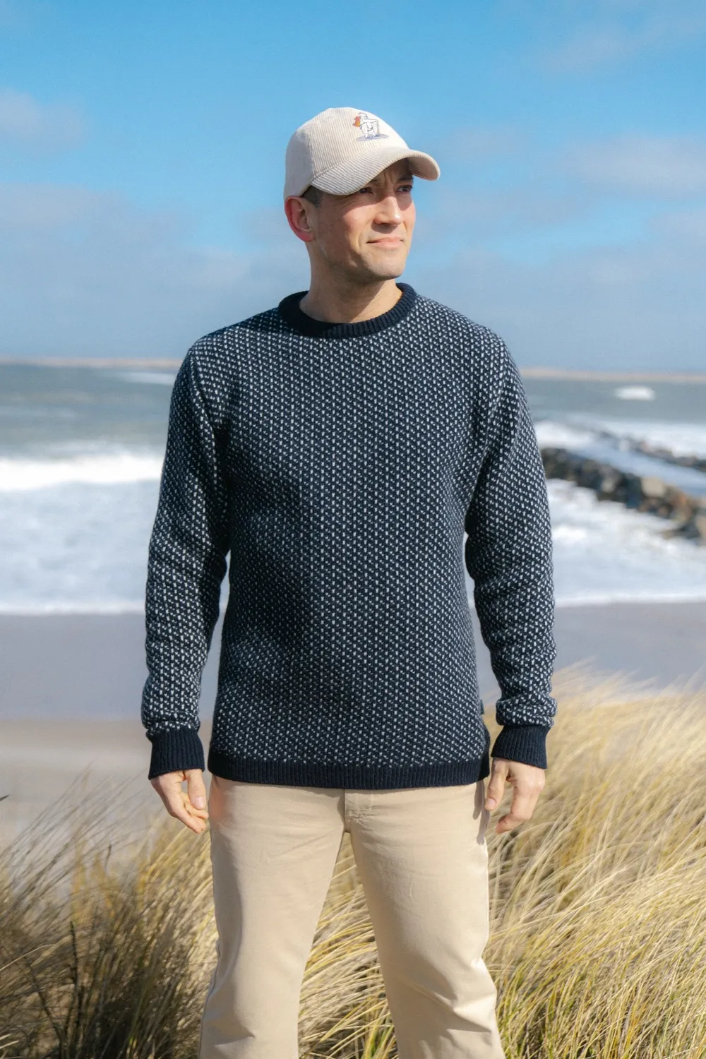 LAKOR Jysk Knit Navy Strickpullover Wolle
