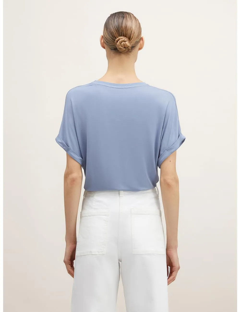 Motivi Oversize T-Shirt Viskose-Jersey Lurex-Ausschnitt