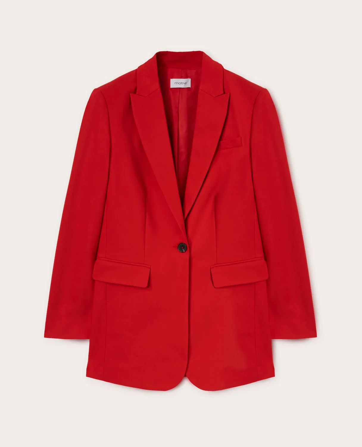 Motivi Einreihige Blazer-Jacke Baumwollmix