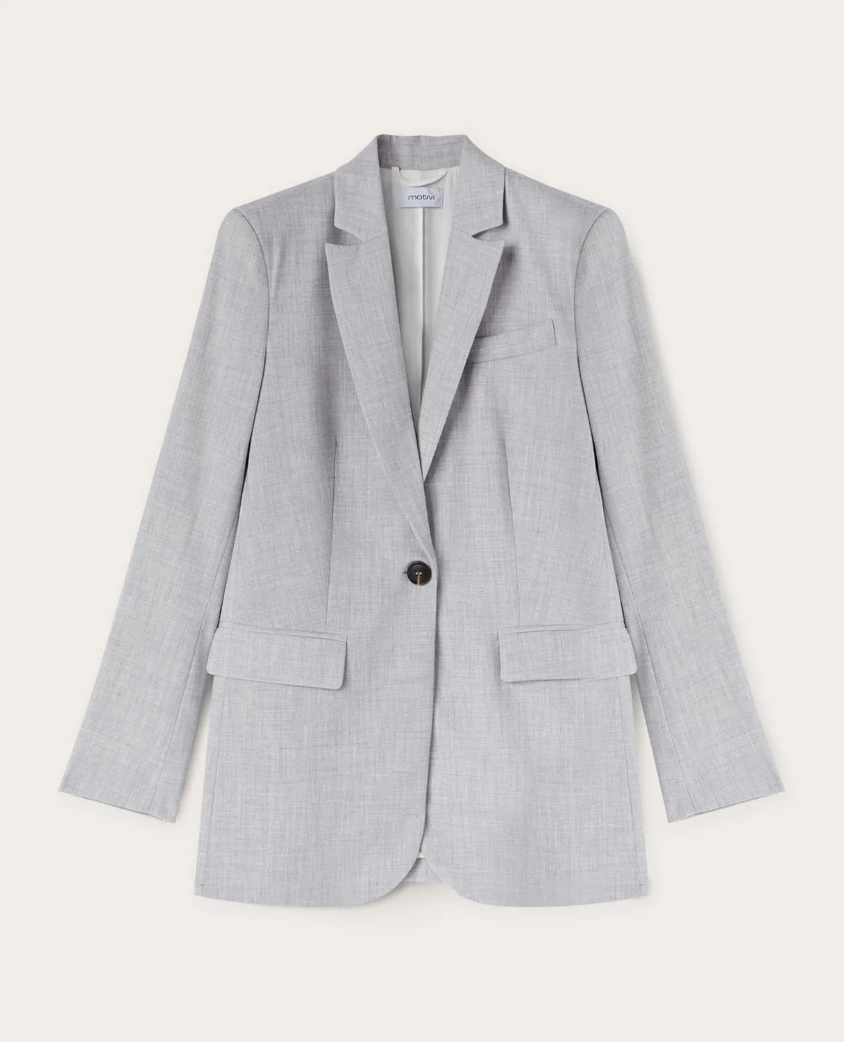 Motivi Einreihiger Blazer grau Gr.44 Viskose