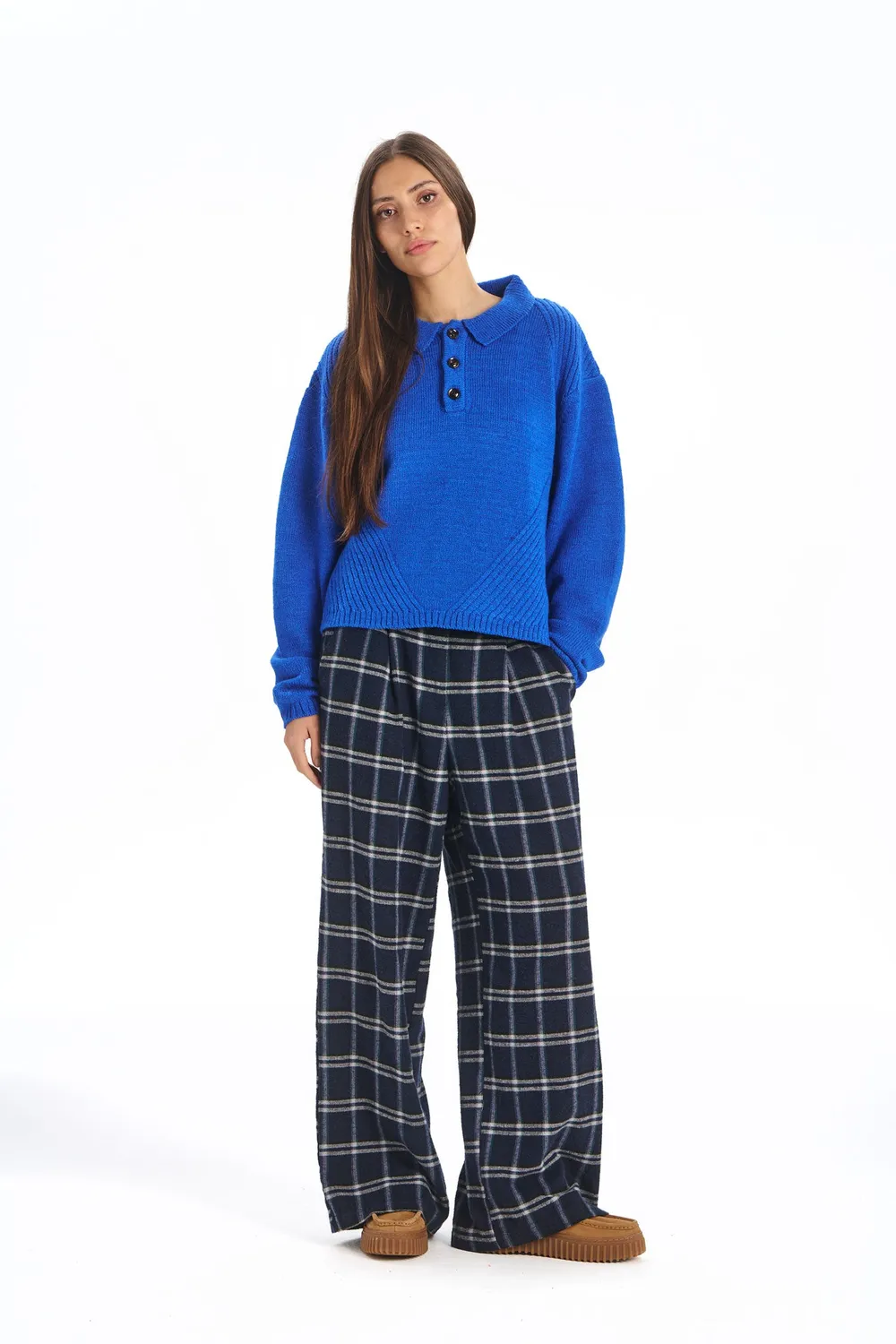 Komodo Sami Pullover Cobalt Lammwolle Polokragen