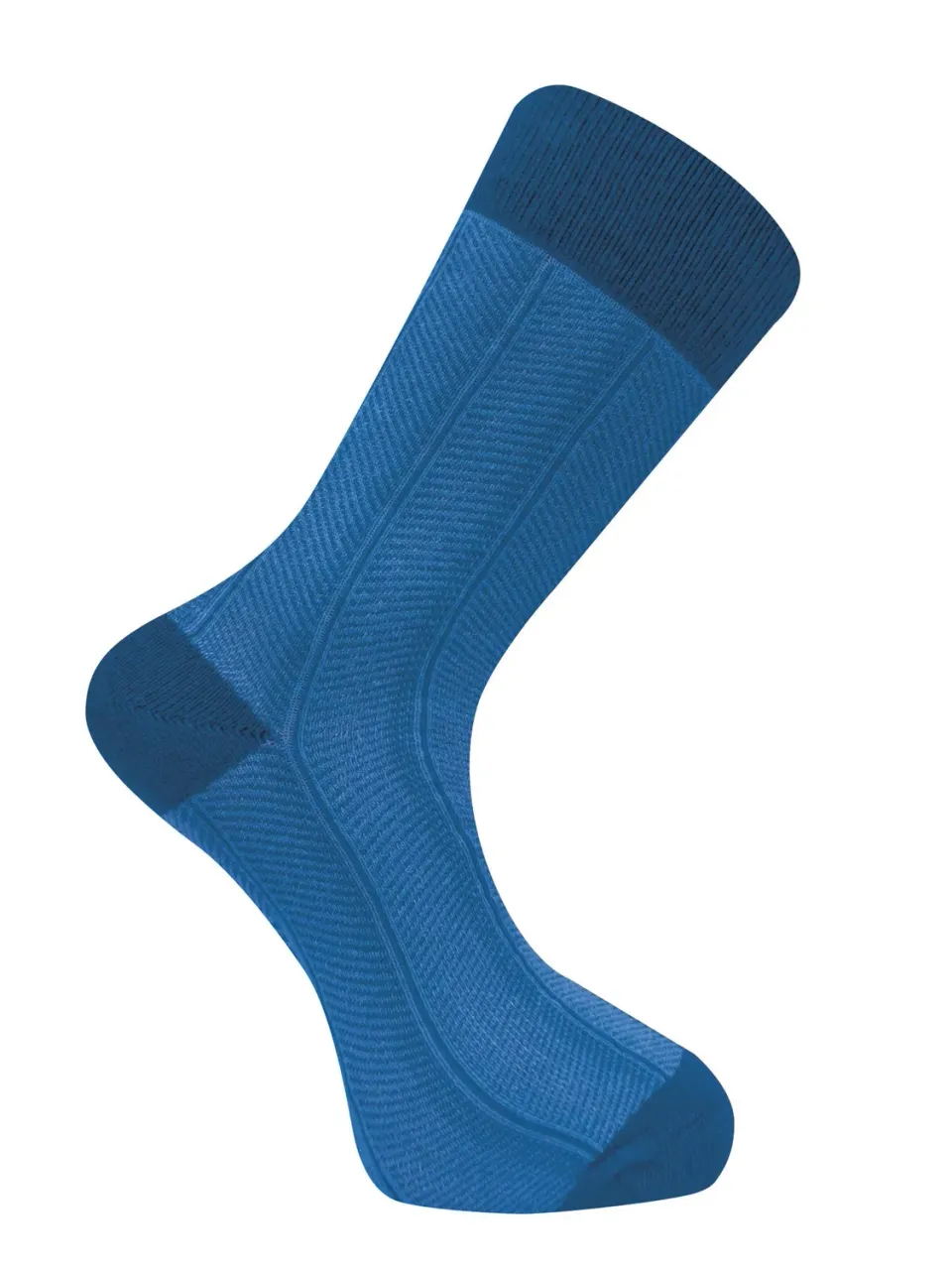 Komodo Herringbone Socken Blau 37-41 Bio-Baumwolle