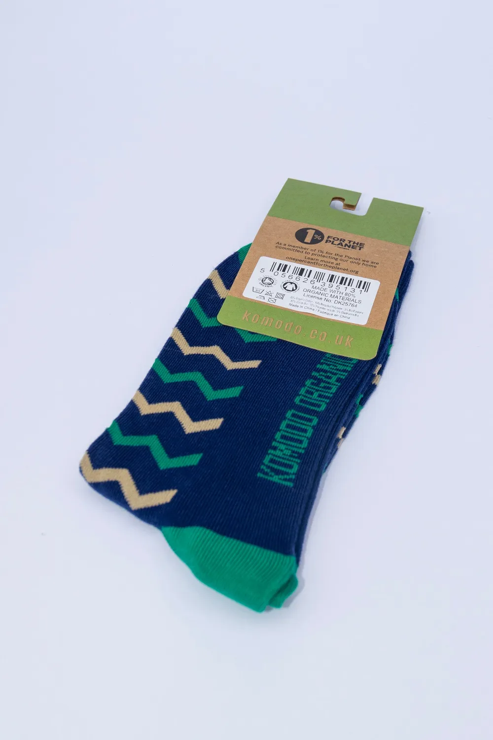 Komodo Zig Zag Socken Navy Bio-Baumwolle