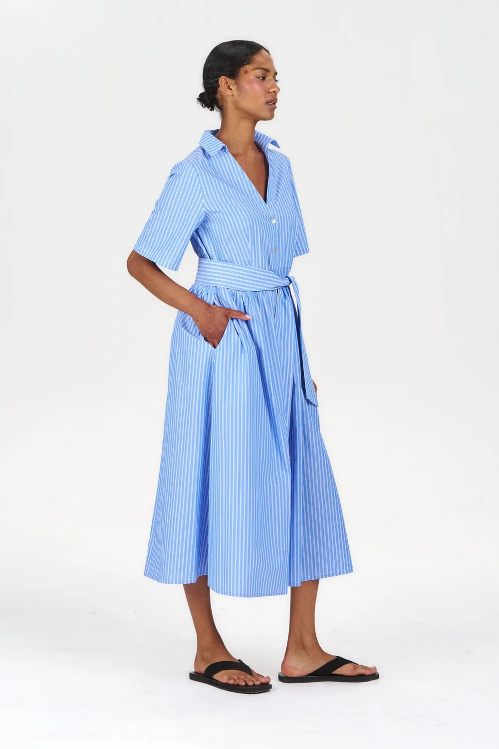 Komodo Shore Dress Kleid blaustreif Bio-Baumwolle