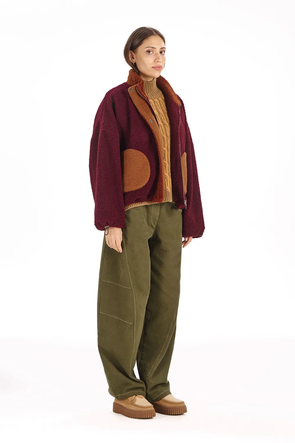 Komodo Lydia Fleecejacke Weinrot Recycling-Fleece