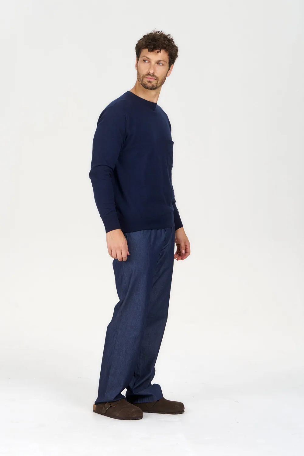 Komodo Pocket Pullover Herren Navy Bio-Baumwolle