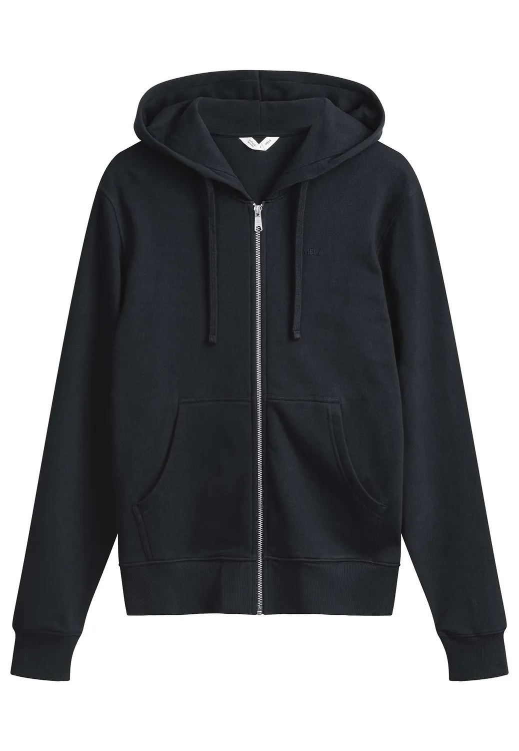 MELA DEVADAS Hoodiejacke Reißverschluss Bio schwarz
