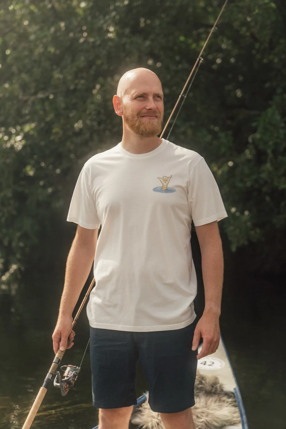 LAKOR Back Attack T-Shirt Star White Bio-Baumwolle