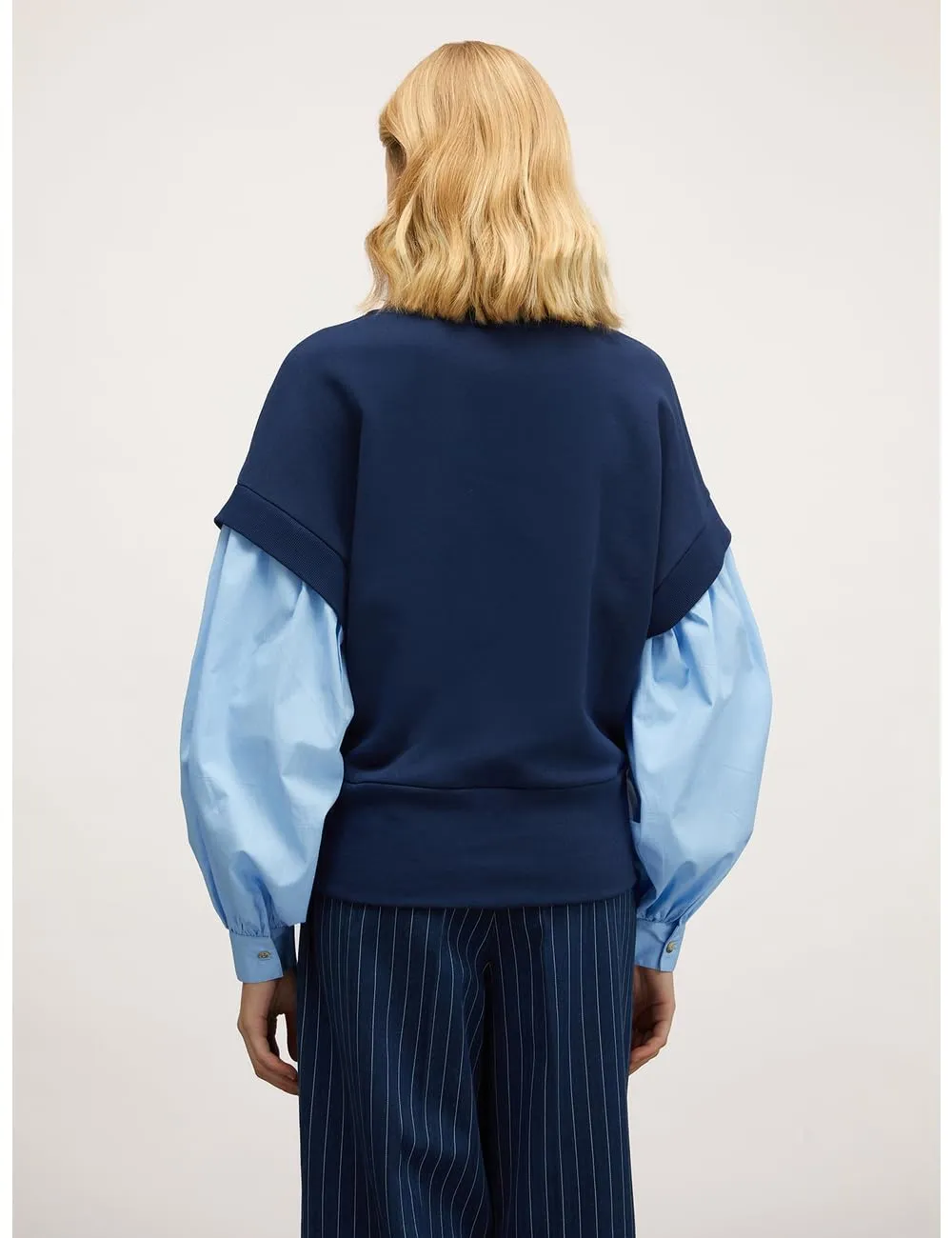 Motivi Kombi-Sweatshirt mit Hemdärmeln Sweatshirt uni