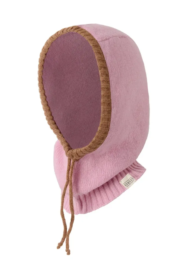 KOMODO BLAIR Kapuzenhaube Merino rosa-braun Einheitsgröße