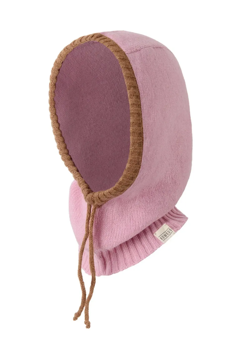 KOMODO BLAIR Kapuzenhaube Merino rosa-braun Einheitsgröße