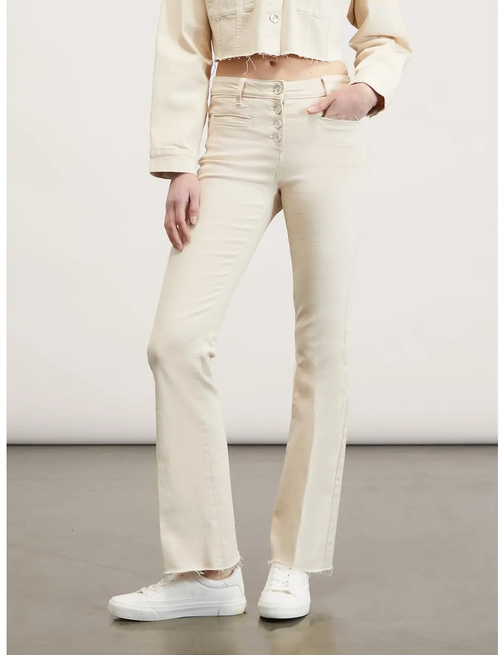 Motivi Flare-Hose Stretch Fransensaum Bügelfalte