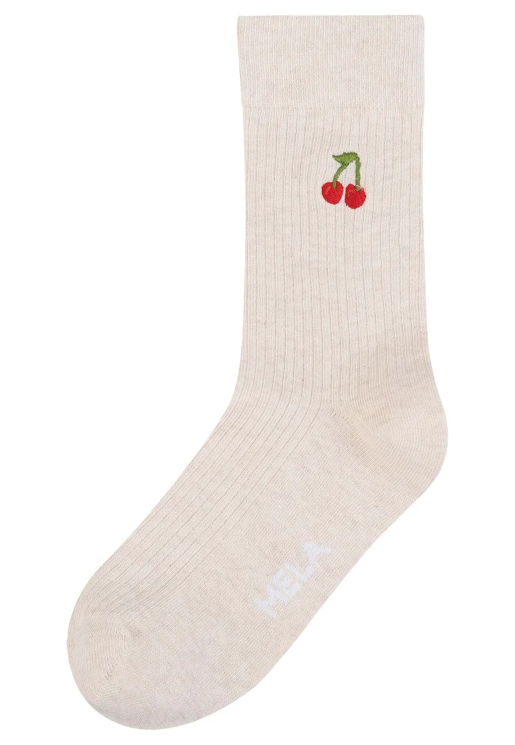 MELA Gerippte Socke Stickerei Bundle herz rot Baumwolle