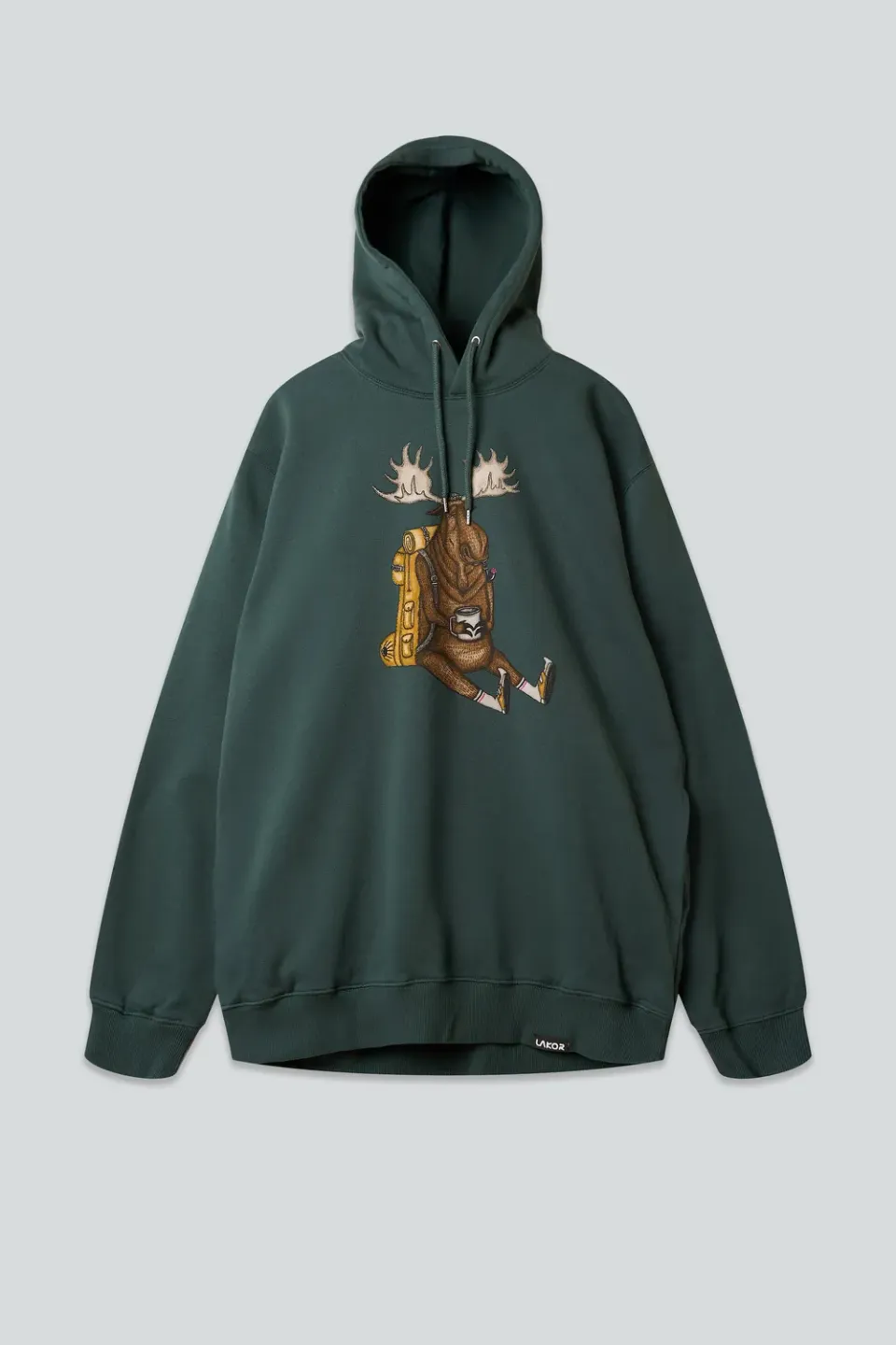 LAKOR Snooze Moose Hoodie Green Gables Baumwolle