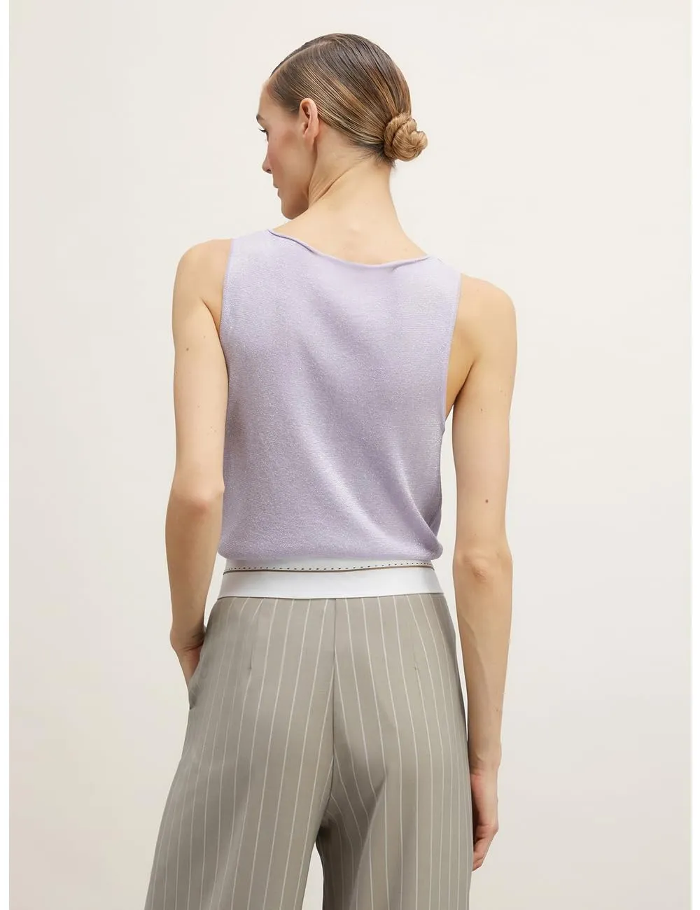 Motivi Spring Summer 24 Lurex-Strick Top U-Boot-Ausschnitt