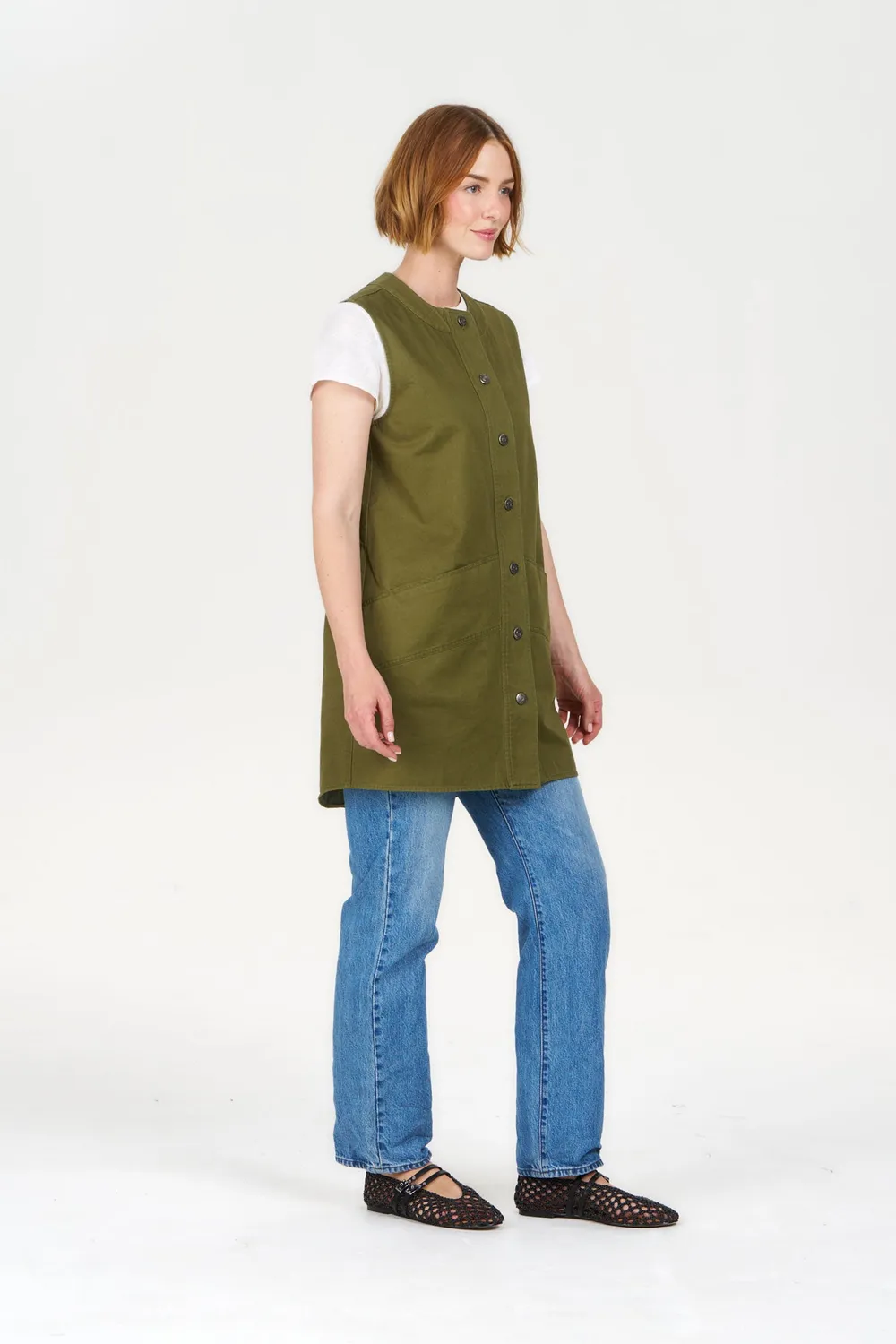 Komodo Rosie Kleid Bio-Baumwolle Khaki Damen